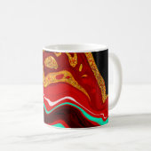 Personalisiert Schwarz, Gold, Burgund, Marmorkunst Kaffeetasse (VorderseiteRechts)