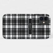 Personalisiert Schwarz Kariertes Muster Weißer Nam Case-Mate iPhone Hülle (Rückseite (Horizontal))