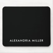 Personalisiert-Schwarz-Minimalistisch-Monogramm Mousepad (Vorne)