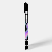 Personalisiert Schwarz mit Lila 3D-Flammen und Chr Case-Mate iPhone Hülle (Rückseite / Links)