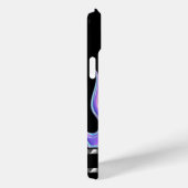 Personalisiert Schwarz mit Lila 3D-Flammen und Chr Case-Mate iPhone Hülle (Rückseite / Rechts)