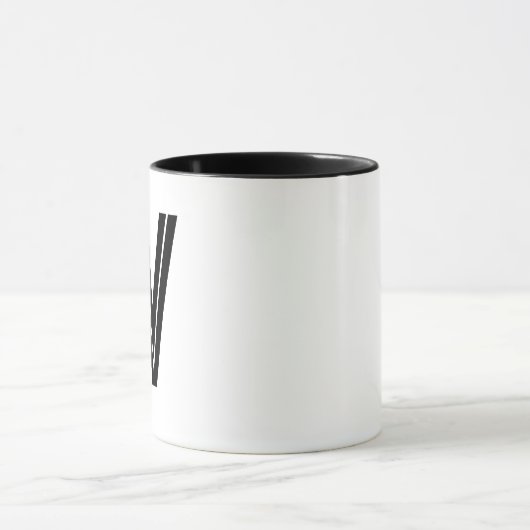 Personalisiert-Schwarz-Modern-Monogramm Tasse (Zentrum)