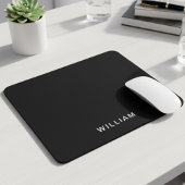 Personalisiert Schwarz/Monogramm | Elegant Custom Mousepad