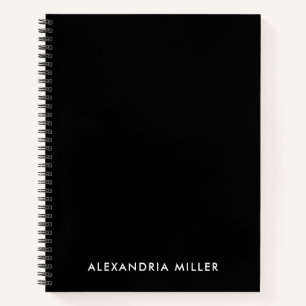 Personalisiert-Schwarz-Monogramm-Spirale Notizblock