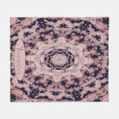 Personalisiert Schwarz-Rosa-Flora Mandala Fleecedecke (Vorderseite (Horizontal))