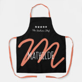 Personalisiert Schwarz Rosa Modernes Script Monogr Schürze (Vorderseite)