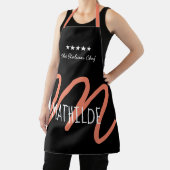 Personalisiert Schwarz Rosa Modernes Script Monogr Schürze (InSitu)