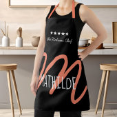 Personalisiert Schwarz Rosa Modernes Script Monogr Schürze