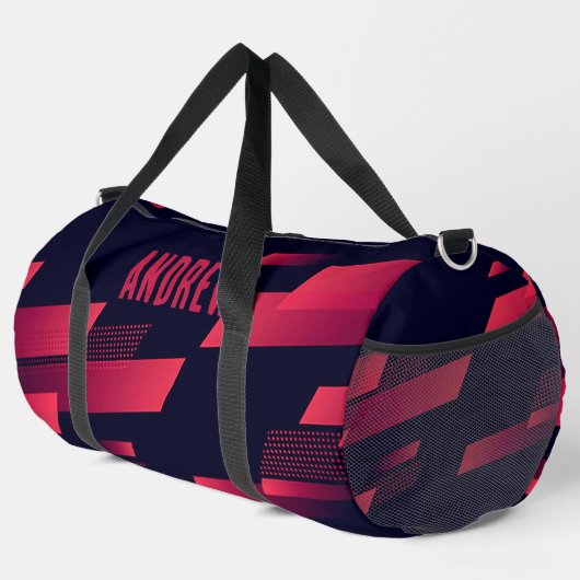 Personalisiert Schwarz/Rot Duffle Bag (Rechte Ecke)