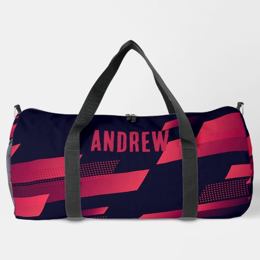 Personalisiert Schwarz/Rot Duffle Bag (Rückseite)