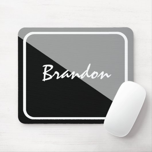 Personalisiert Schwarz & Silber Mousepad günstig (Mit Mouse)