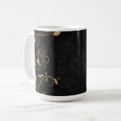 Personalisiert Schwarz und Gold Feierliche Weihnac Kaffeetasse (Vorderseite Links)