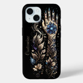 Personalisiert Schwarz und Gold Hand Tattoo Case-Mate iPhone Hülle (Rückseite)