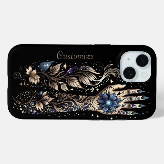 Personalisiert Schwarz und Gold Hand Tattoo Case-Mate iPhone Hülle (Rückseite (Horizontal))
