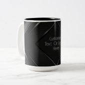 Personalisiert Schwarz und Grau Zickzack Zweifarbige Tasse (Vorderseite Links)