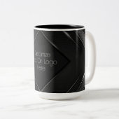 Personalisiert Schwarz und Grau Zickzack Zweifarbige Tasse (VorderseiteRechts)