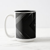 Personalisiert Schwarz und Grau Zickzack Zweifarbige Tasse (Links)