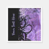 Personalisiert Schwarz und Lila Goth Muster Napkin Serviette (Vorderseite)