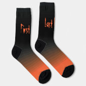 Personalisiert Schwarz und Orange Socken (Rechts)