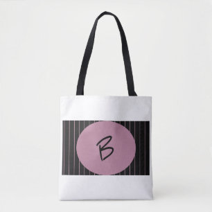 Personalisiert, schwarz und rosa gestreift tasche