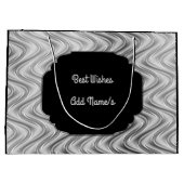 Personalisiert Schwarz und Silber Große Geschenktüte (Rückseite)