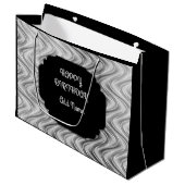 Personalisiert Schwarz und Silber Große Geschenktüte (Vorderseite Schrägansicht)