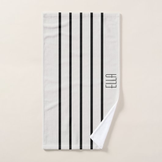 Personalisiert, schwarz und weiß gestreift badhandtuch set (Handtuch)
