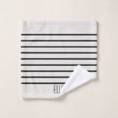 Personalisiert, schwarz und weiß gestreift badhandtuch set (Waschlappen)