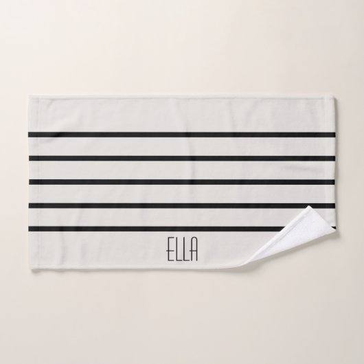 Personalisiert, schwarz und weiß gestreift badhandtuch set (Handtuch)