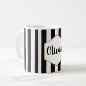 Personalisiert, schwarz und weiß gestrichen kaffeetasse (Vorderseite Links)