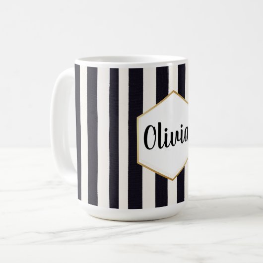 Personalisiert, schwarz und weiß gestrichen kaffeetasse (Vorderseite Links)