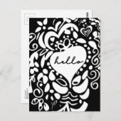 Personalisiert Schwarz und Weiß Hallo Nur weil Postkarte (Vorne/Hinten)