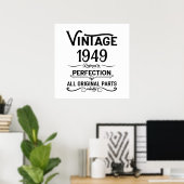 Personalisiert schwarz Vintag 75. Geburtstagsparty Poster (Heimbüro)