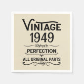 Personalisiert schwarz Vintag 75. Geburtstagsparty Serviette (Vorderseite)