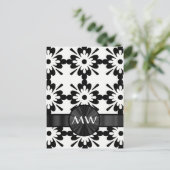 Personalisiert Schwarz-Weiß-abstrakt Postkarte (Stehend Vorderseite)