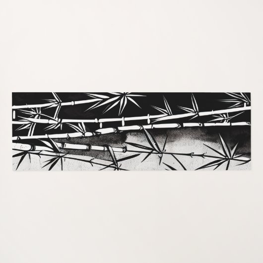 Personalisiert Schwarz-Weiß-Bambus Yogamatte (Rückseite (Horizontal))