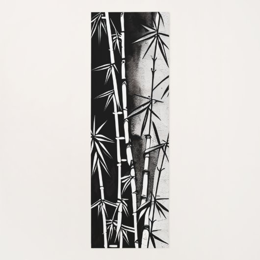 Personalisiert Schwarz-Weiß-Bambus Yogamatte (Rückseite)