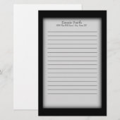 Personalisiert Schwarz/Weiß Briefpapier (Vorne/Hinten)