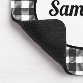 Personalisiert Schwarz-Weiß-Buffalo Kariert Mousepad (Ecke)