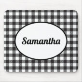 Personalisiert Schwarz-Weiß-Buffalo Kariert Mousepad (Vorne)