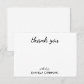 Personalisiert Schwarz/Weiß Dankeskarte (Vorne/Hinten)