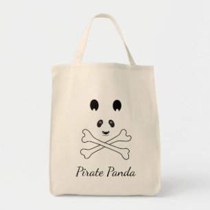 Personalisiert Schwarz-Weiß-Piraten-Panda Tragetasche
