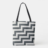 Personalisiert Schwarz-weiß rosa Fett Zig Zag Tasche (Rückseite)