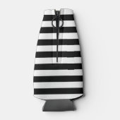 Personalisiert Schwarz-Weiß-Streifen Flasche Coole Flaschenkühler (Rückseite)