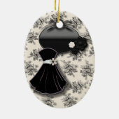 Personalisiert Schwarz-Weiß-Sweet 16 Ornament (Hinten)