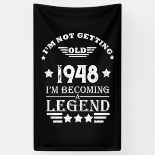 Personalisiert Schwarz-weißer Vintager 75. Geburts Banner