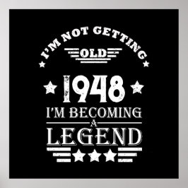 Personalisiert Schwarz-weißer Vintager 75. Geburts Poster