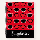 Personalisiert Schwarze Sonnenbrille Notizblock (Vorderseite)