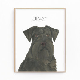 Personalisiert Schwarzer Schnauzer Kunst Fotodruck