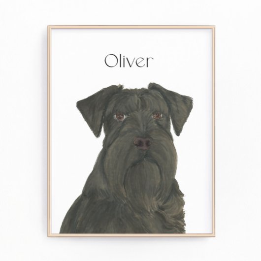 Personalisiert Schwarzer Schnauzer Kunst Fotodruck